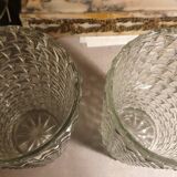 Pair of vintage diamond tip vases
