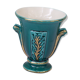 Amphora green enameled ceramic vase