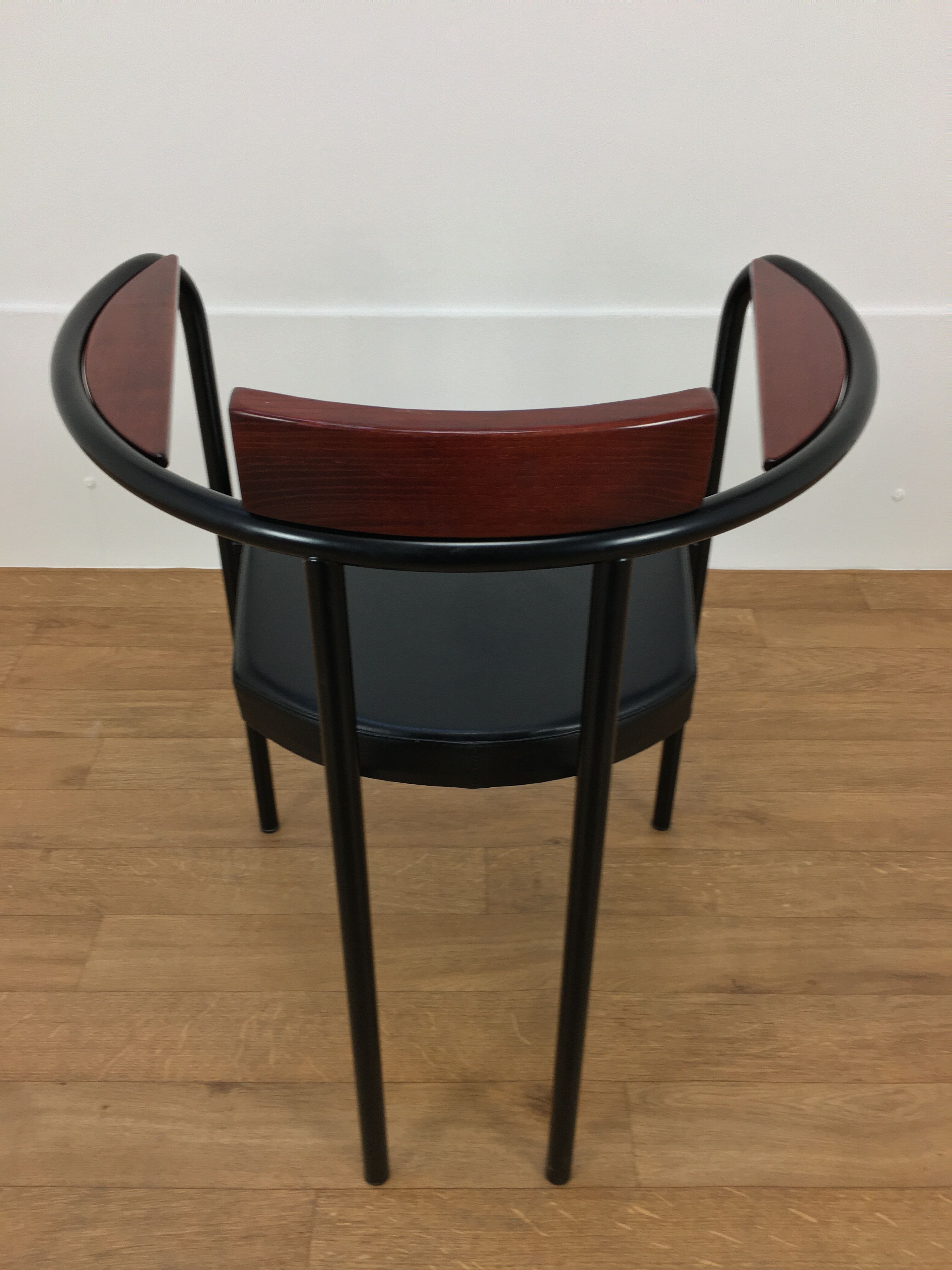 Artelano leather and wood office chair, 80s