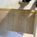 Vintage upholstered chest, white lacquered wooden structure, 1960s-70s