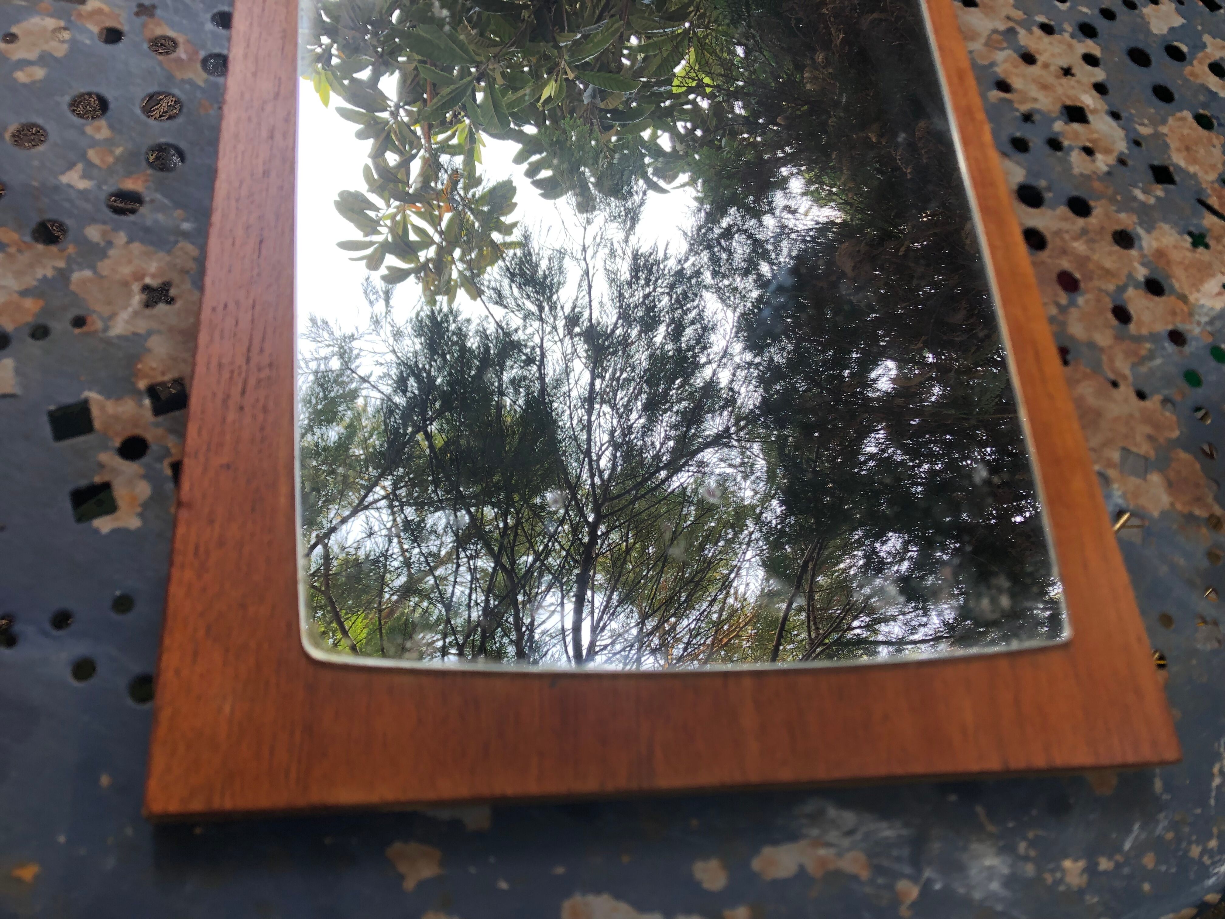 Scandinavian teak mirror 60s