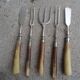 Set of 5 cutlery horn handle
