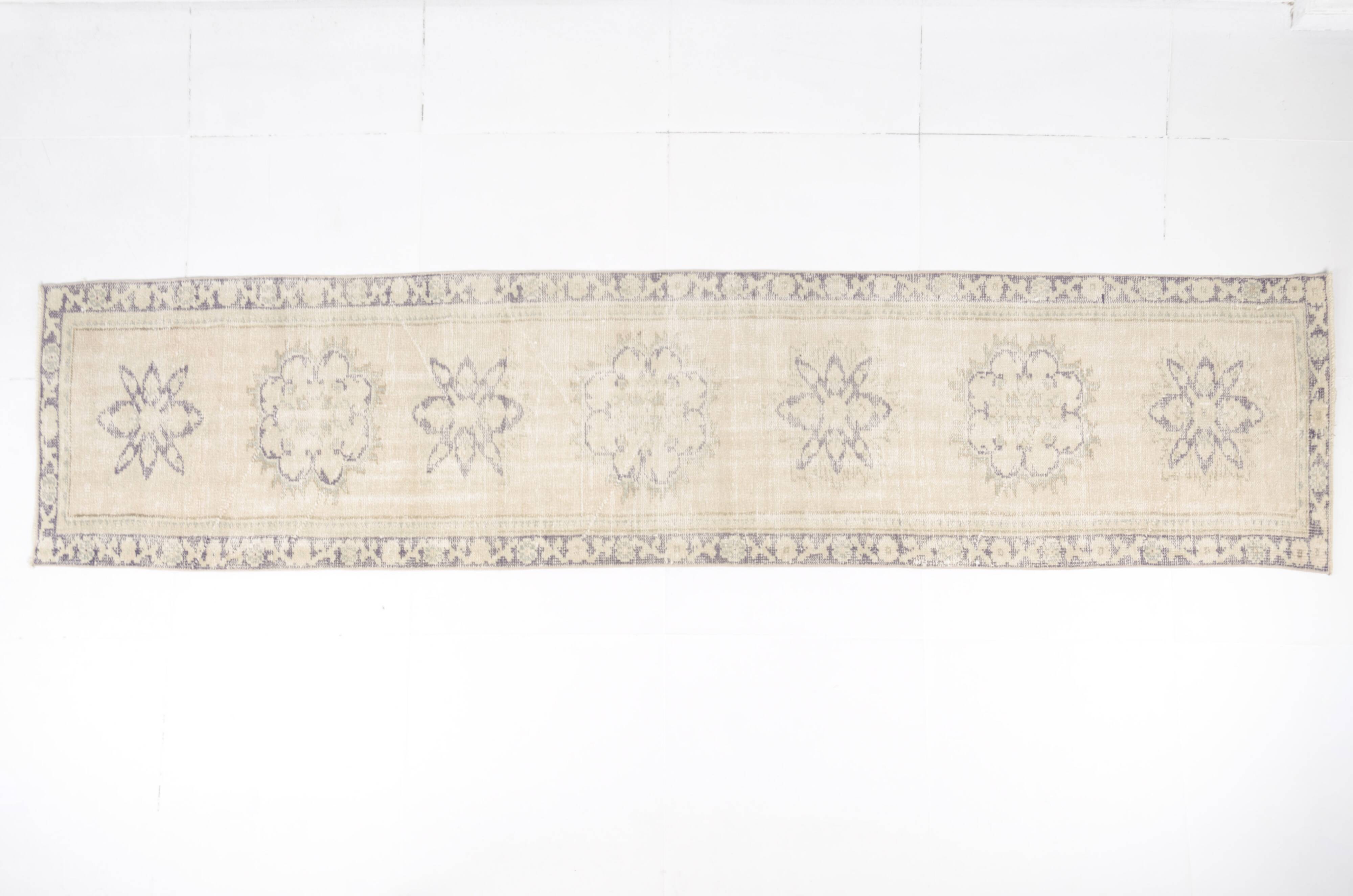 Handmade Oushak Wool Runner Rug