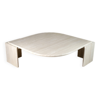 Table basse en travertin oeil, Roche Bobois, 1970