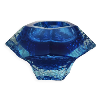 1960s blue ashtray or vide poche by Flavio Poli