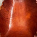 Vintage Red Carved Wooden Bowl / Pocket Dish - 41 / 25 / H 8 cm