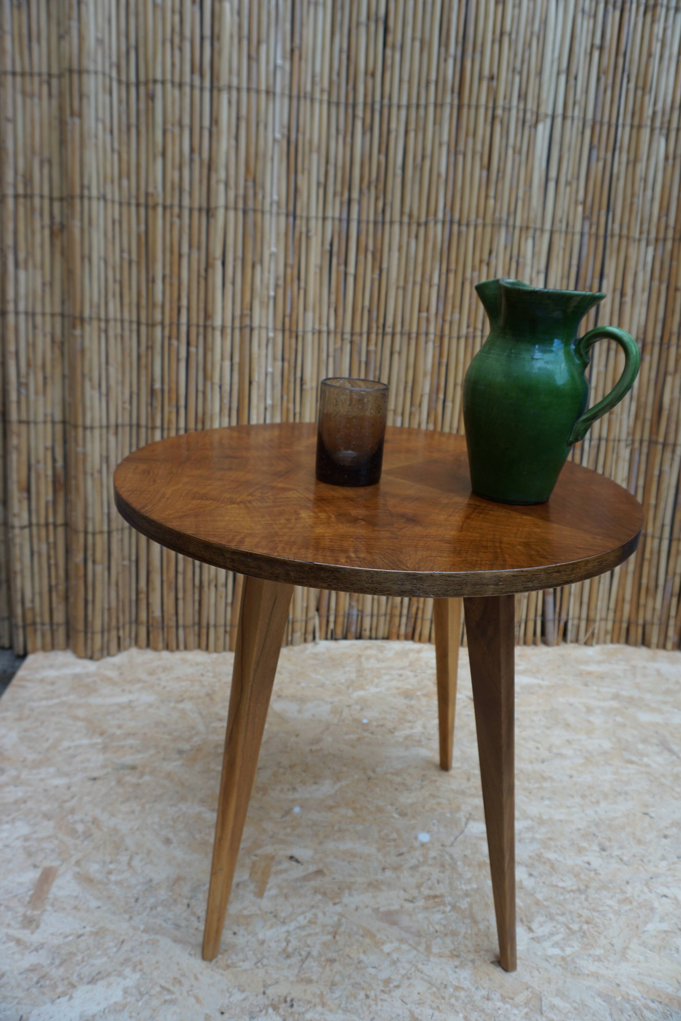 Art Deco walnut side table or coffee table.