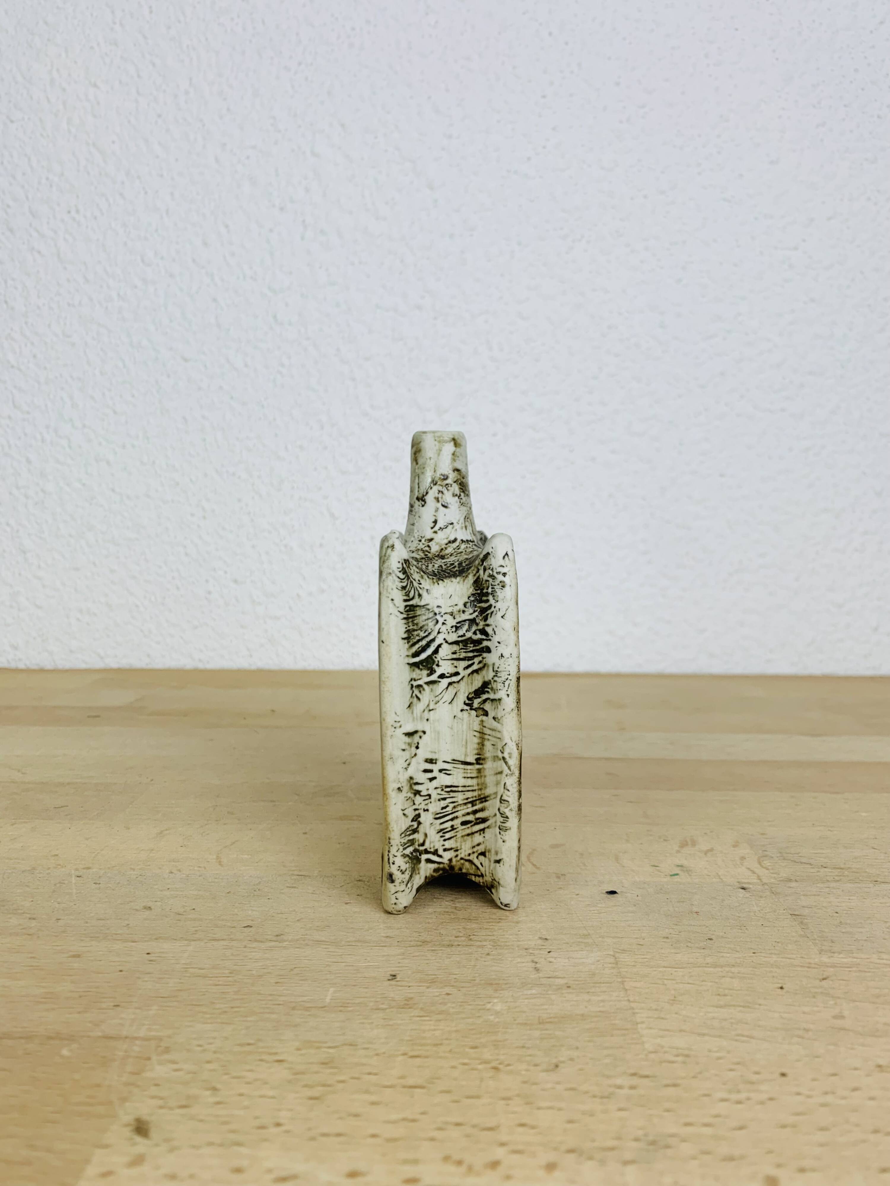Ceramic vase with horses, vintage