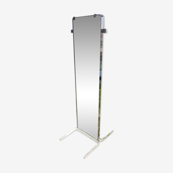 Former mirror design on double face metal chromé 70s vintage 53x167cm