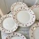 Set of 8 dessert plates Digoin Sarreguemines model "Andrée" small suns 30s
