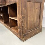 Large old trading counter in solid pine