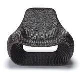 Fauteuil en rotin noir