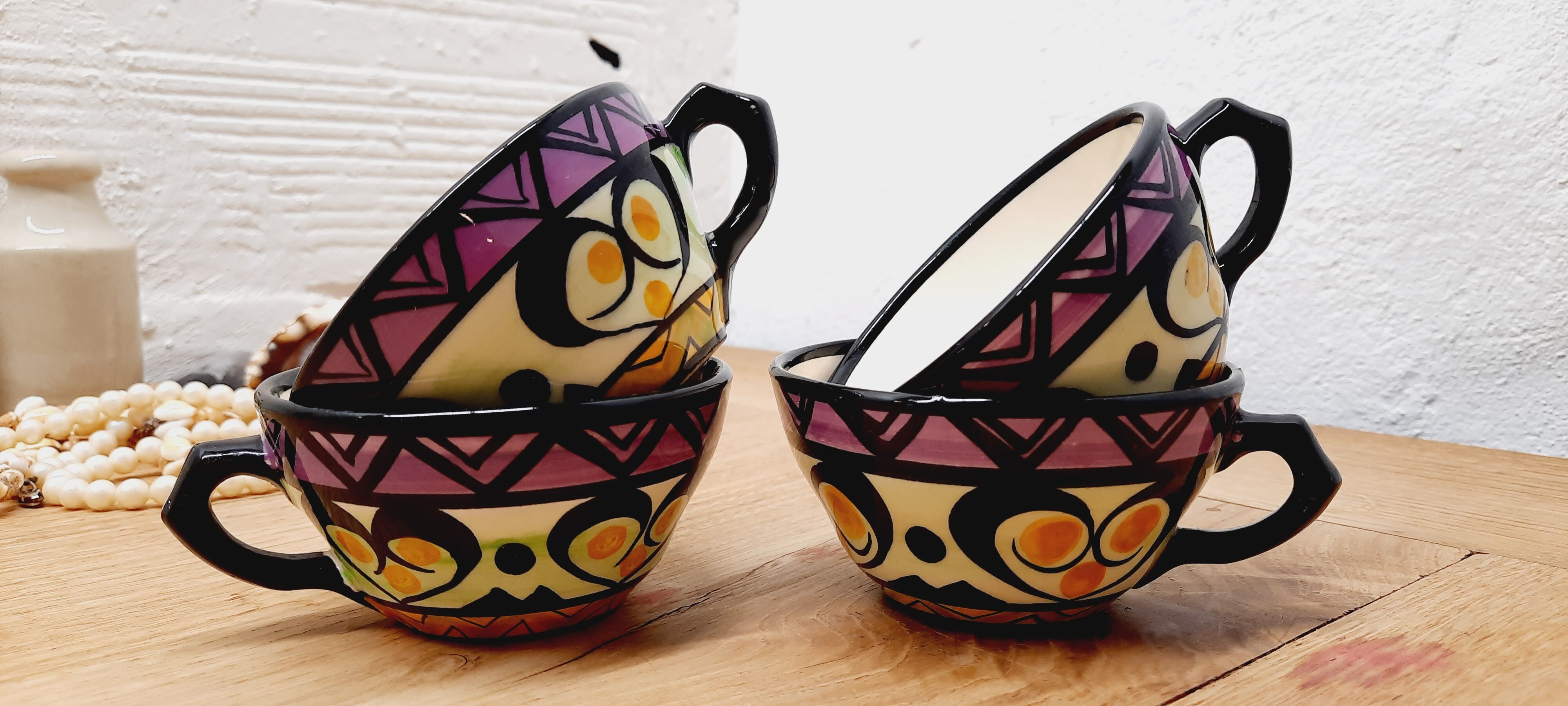 Lot 4 ceramic cups Saint Jean