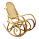 Rocking Chair Vintage en Bois Naturel, rapia naturel