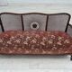 1950s, Danish 3-seater sofa, salmon/pink velour, furniture mesh.
