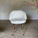 Chaise cocktail vintage moumoute blanche