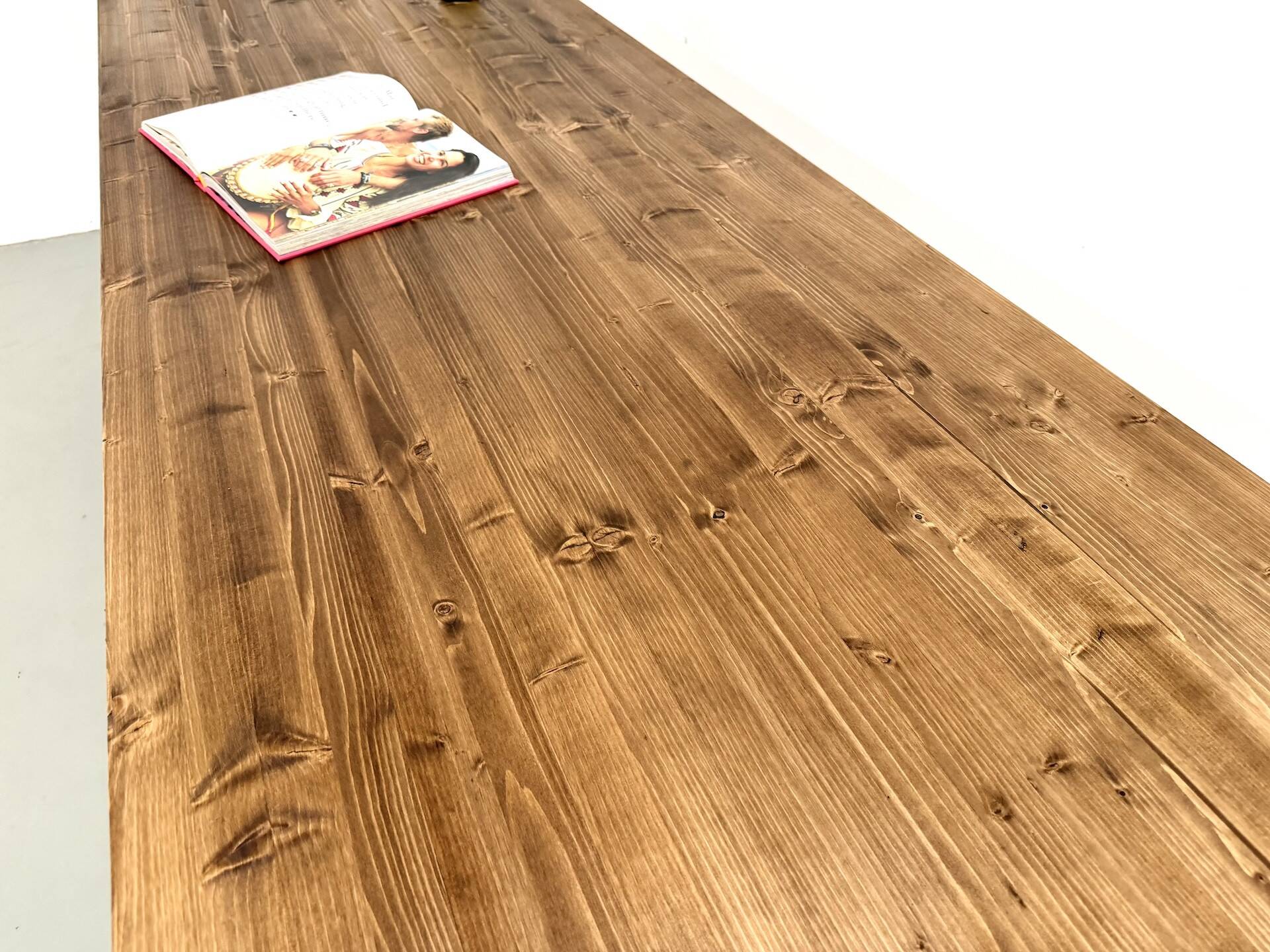 Farm table with tapered legs, L 260 cm