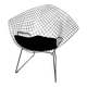 Diamond Bertoia armchair in chrome metal vintage 80