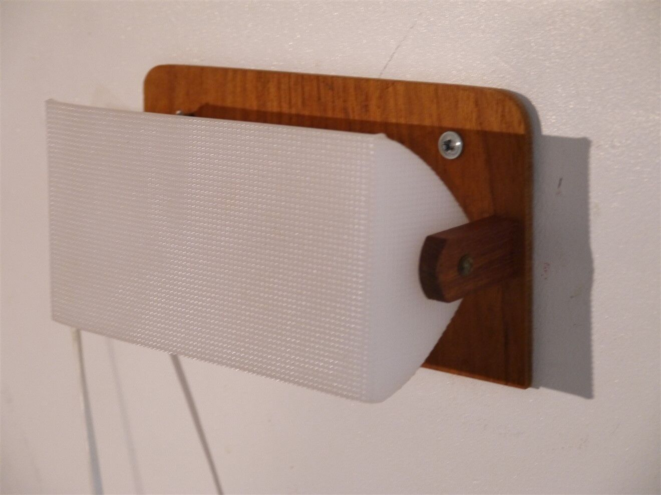 Pair of Scandinavian teak and acrylic wall lamps 1960