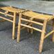 2 tabourets vintage en bambou et rotin des années 60 style riviera