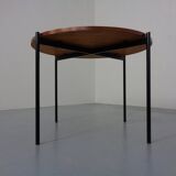 Round teak and steel coffee table from Thonet, 1950s.