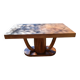 Art Deco dining table in solid walnut – 1930s – extendable