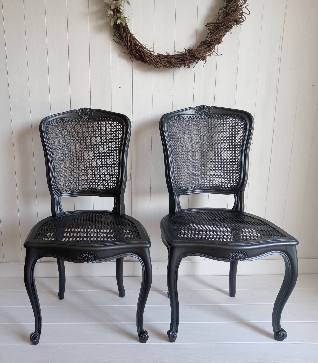 Pair of cane chairs