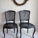 Paire de chaises cannées