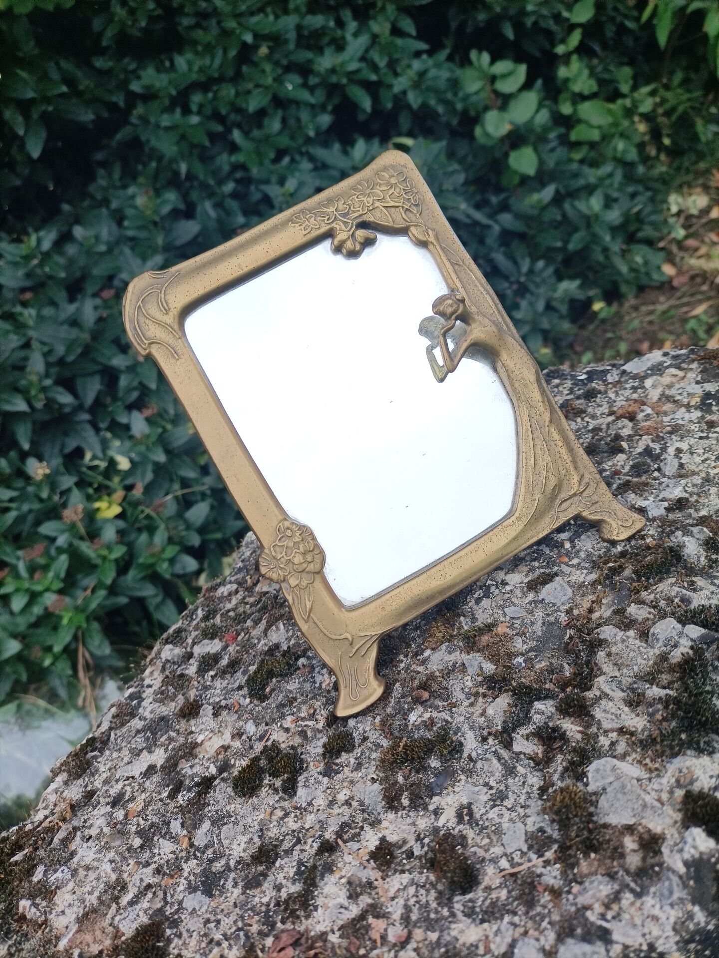 Brass retro mirror The Lady of the Lake