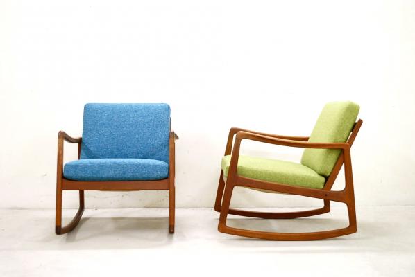 Pair of rocking by Ole Wanscher for France & Son, 1950 s