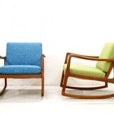 Pair of rocking by Ole Wanscher for France & Son, 1950 s