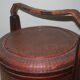 Panier chinois antique en bois et rotin à 3 sections