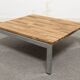 Pair of coffee tables or side tables in solid oak, France circa 1970.
