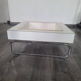 Vintage plant pot with metal base