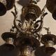 Silver metal candlestick 5 lights baroque style