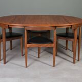 Iconic Dining Set by Hans Olsen – Teak Round Table and 4 Chairs, Denmark, 1960s