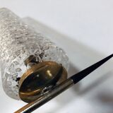 Applique double vintage • acier, laiton & verre • 1950