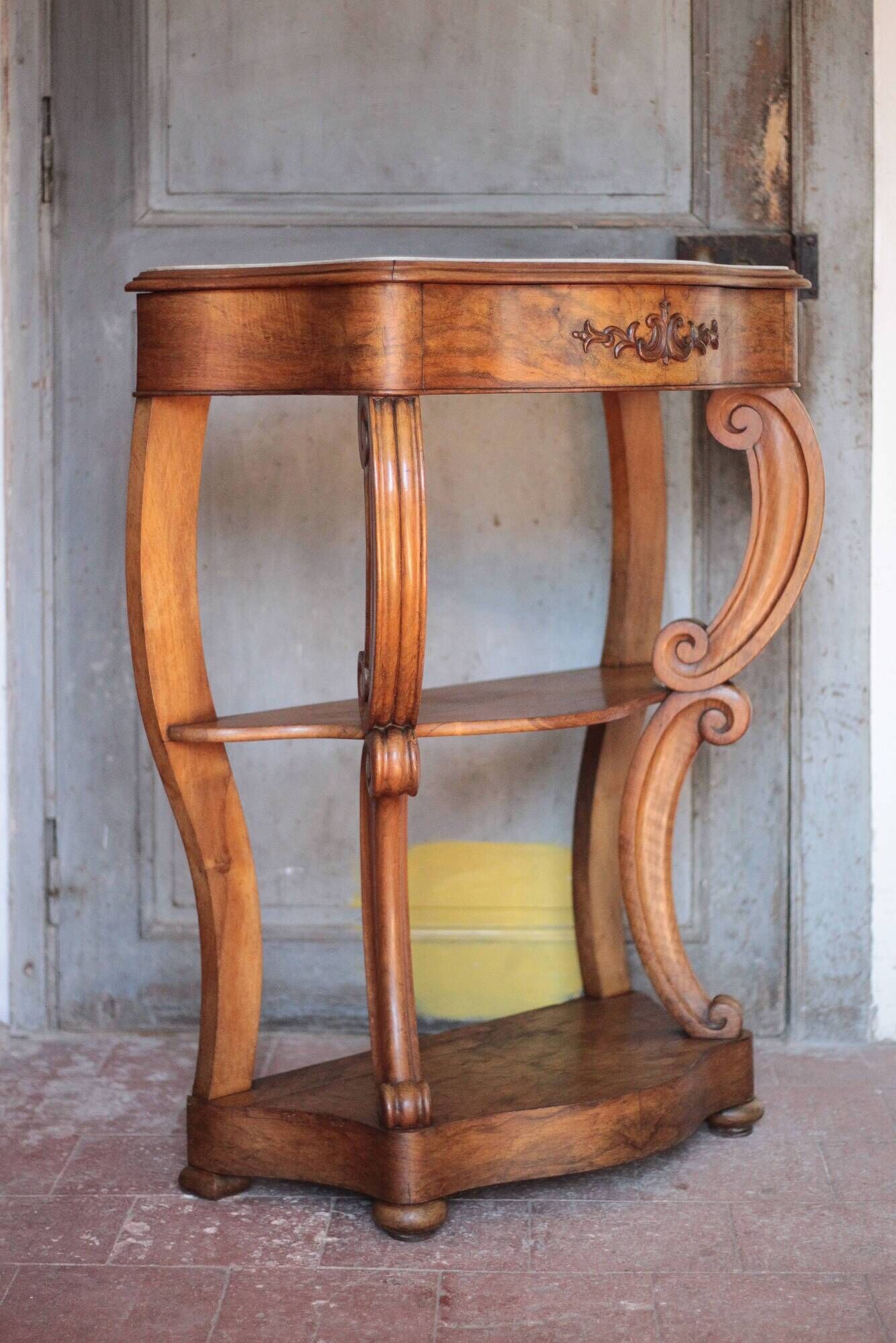 Console bois et marbre époque Louis Philippe, meuble bois, meuble d'entrée