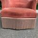 40s pink/salmon velvet crapaud armchair