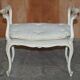 Antique Louis XV style flat desk painted with stool.