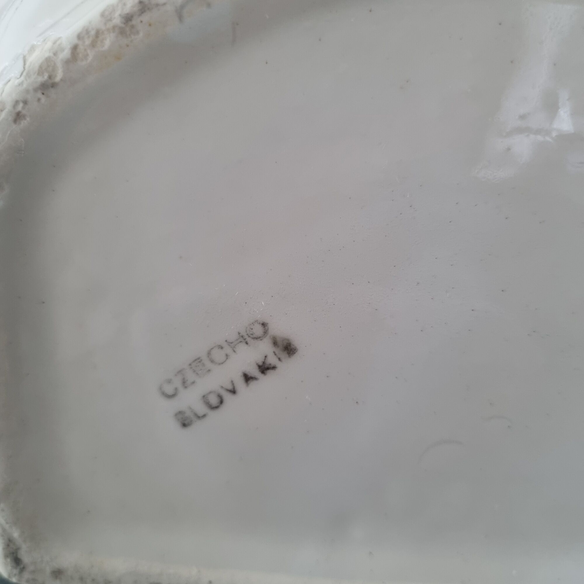 Old porcelain salt box at the beginning of the twentieth century
