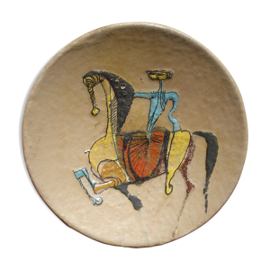 Coupe ceramique émaillée - cheval