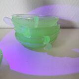Art Deco dessert service in uraline, salad bowl and cup