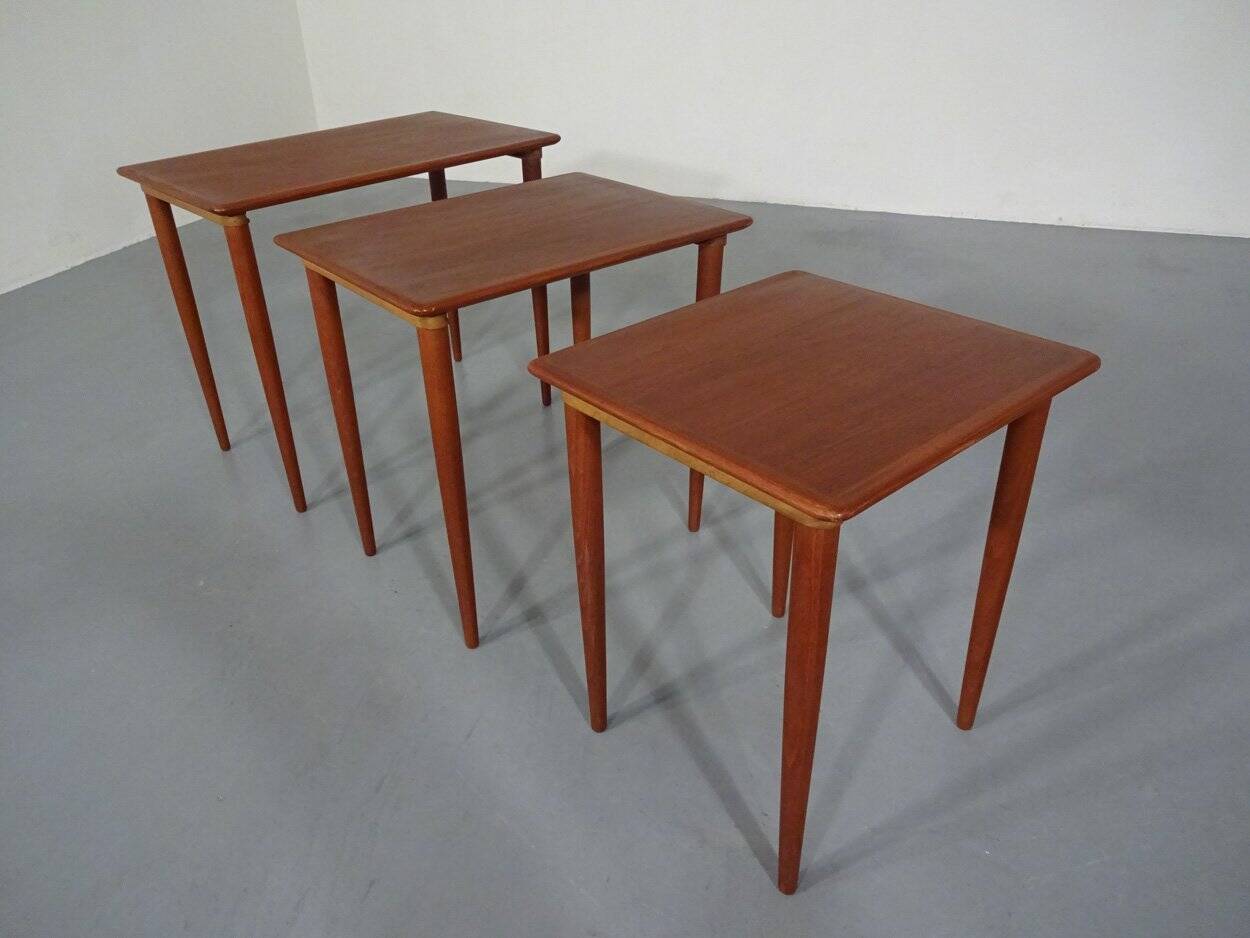 Danish Teak Nesting Tables, 1960s, Set of 3