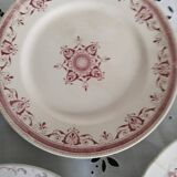 Set of 6 dinner plates in Terre de fer earthenware, red color