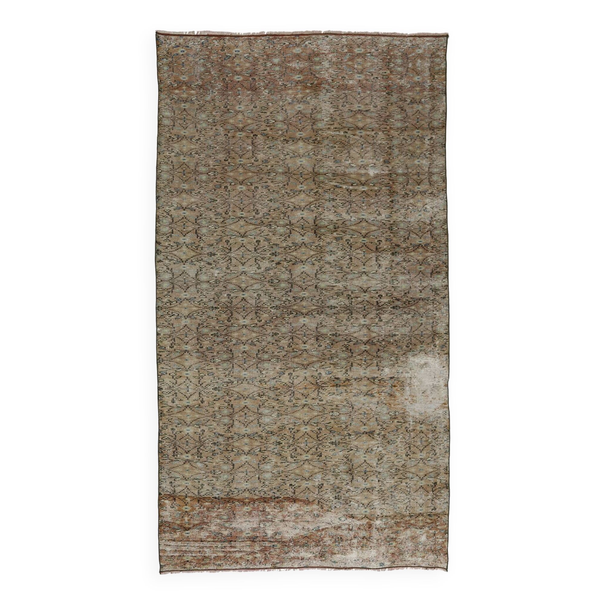 Turkish Anatolian Handmade Vintage Rug 285 cm x 144 cm