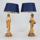 Pair of gold table lamps in the style of William Billy Haines, United States, 1950s.