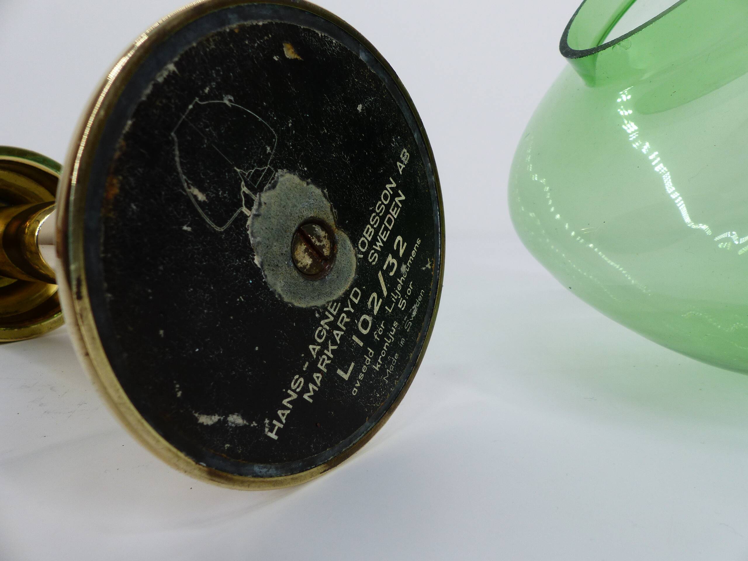 Scandinavian candle holder Hans-Agne Jakobsson Claudia green L10232 1960