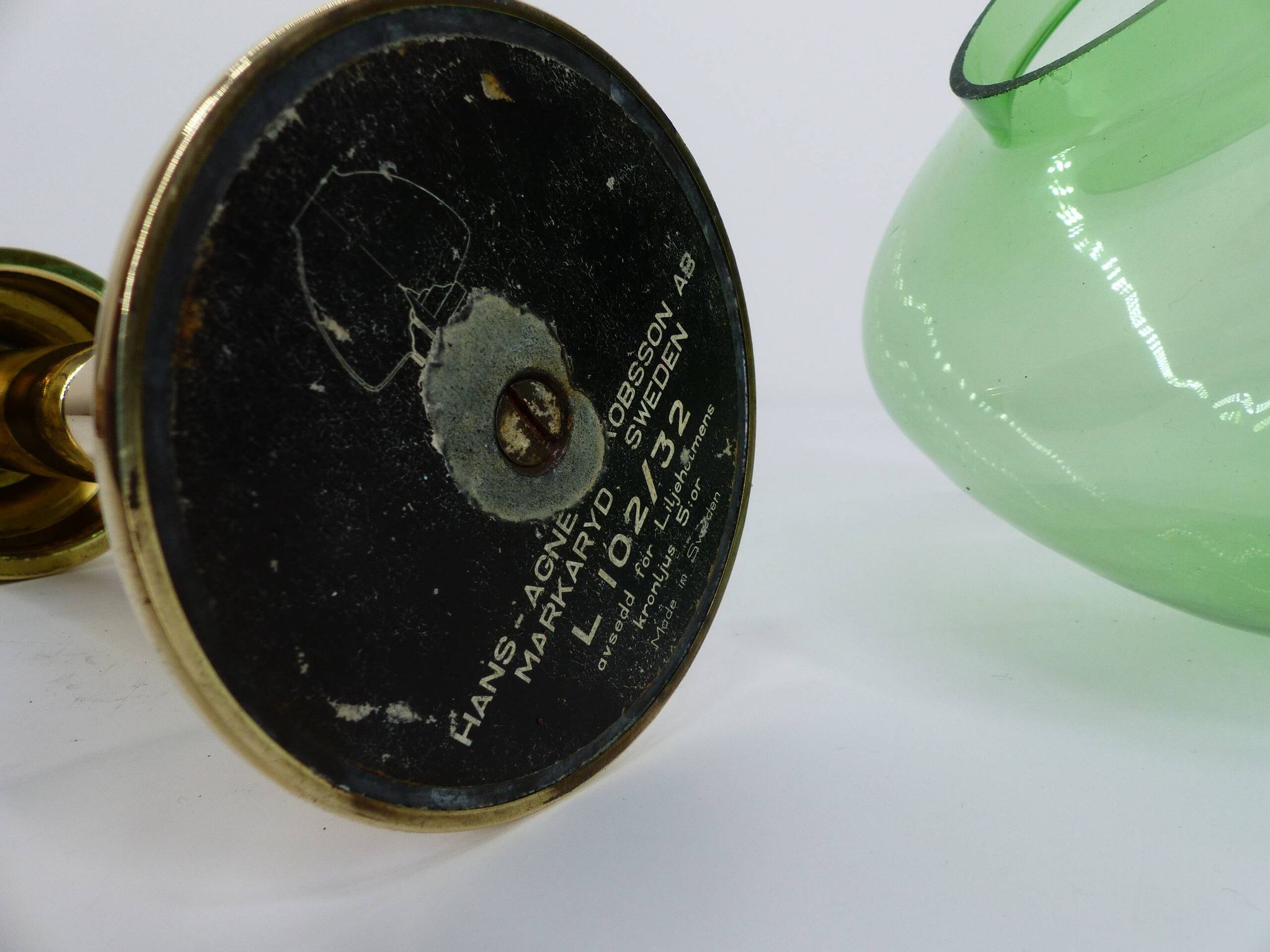 Scandinavian candle holder Hans-Agne Jakobsson Claudia green L10232 1960