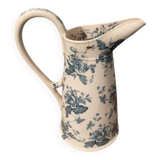 Broc à eau ancien, en faïence anglaise, Floral Furnivals England